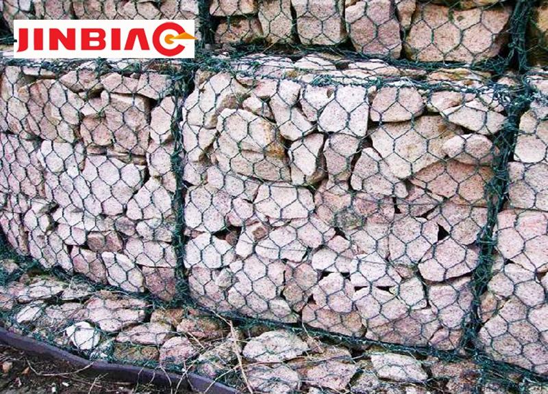 Galvanized hexagonal wire mesh baskets gabions 60x80 gabion mesh jinbiao