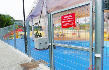 Singapore playground triangle folding fence project