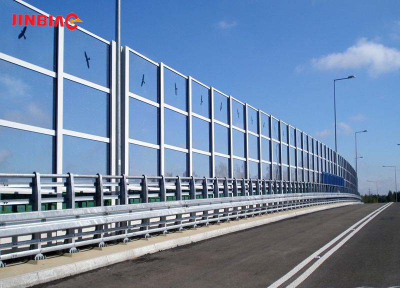 China JINBIAO Tempered glass noise barrier manufacturer