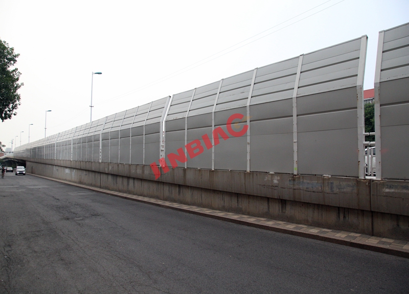 China JINBIAO Sound insulation Angled noise barrier manufacturer