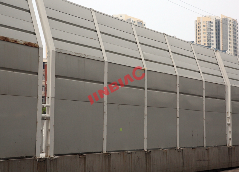 China JINBIAO Sound insulation Angled noise barrier manufacturer